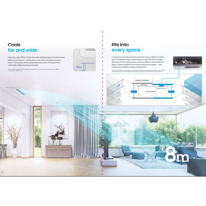 Samsung AC Cassette Inverter 1 Way Wind-Free 1 PK - AC026FE1DKF/EA | AC026 FE1DKF